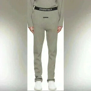 FEAR OF GOD FOG ESSENTIALS GREY JERSEY  LOUNGE PANTS - MEN'S xtra SMALL